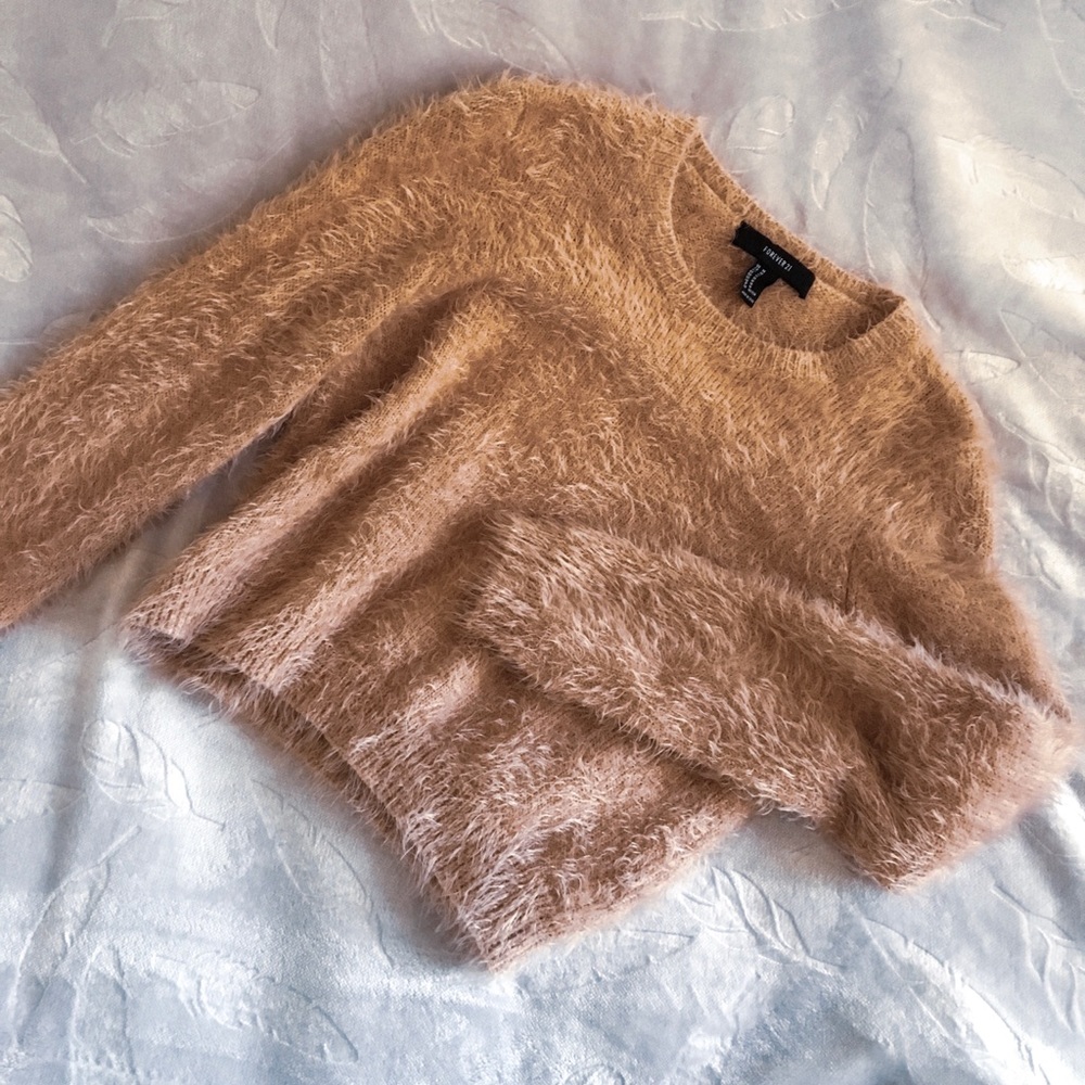 cozy forever 21 soft pink sweater